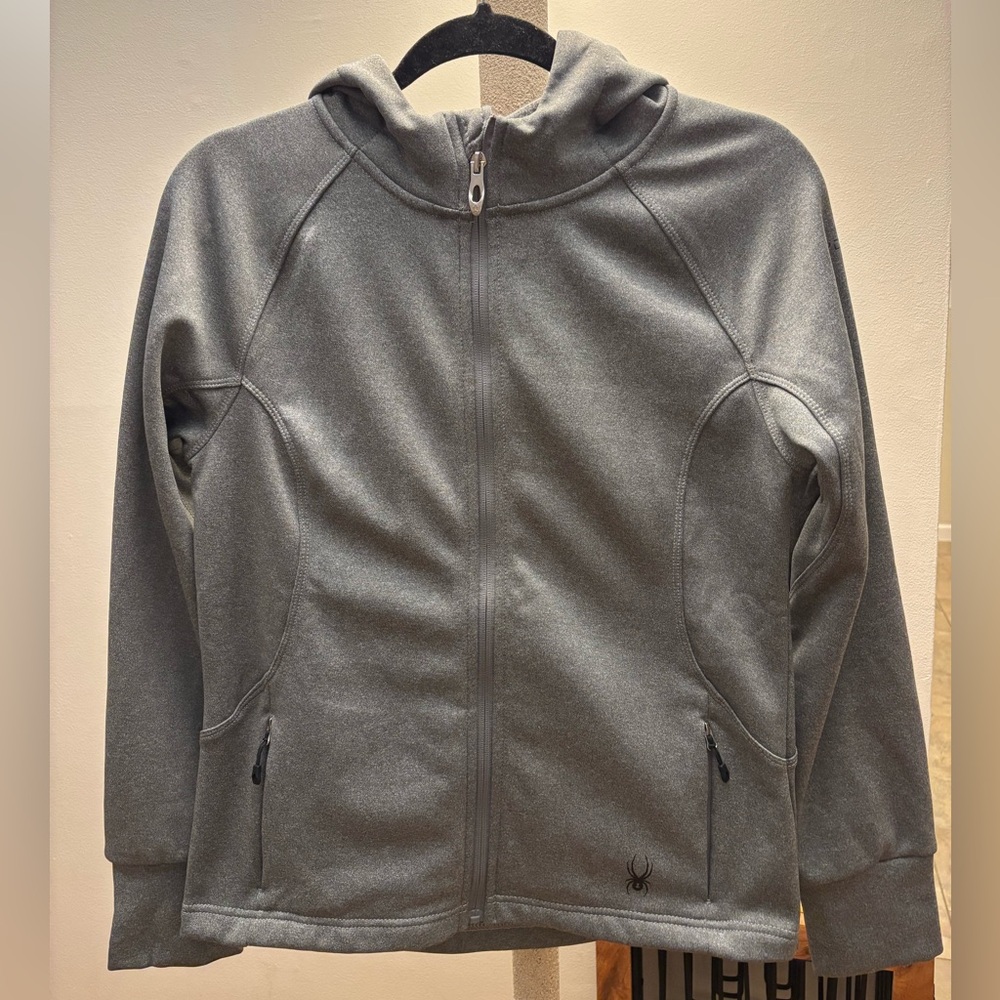 Spyder women’s Gray Hooded Zip-Up Jacket